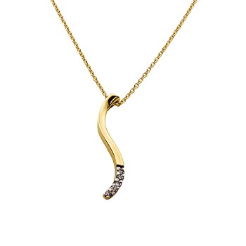 9ct Gold Diamond Pendant with Chain